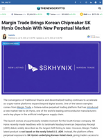 Margin Trade Brings Korean Chipmaker SK Hynix Onchain With New Perpetual Market - TheNewsCrypto