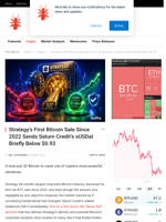 Strategy's First Bitcoin Sale Since 2022 Sends Saturn Credit's sUSDat Briefly Below $0.93 - NullTX