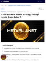 Is Metaplanet’s Bitcoin Strategy Failing? mNav Drops Below 1 