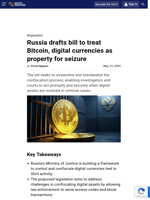 Russia drafts bill to treat Bitcoin, digital currencies as property for seizure