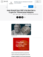 Peter Brandt Says XRP Is the Best Bet in Crypto for Transactional Adoption