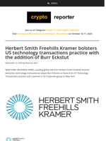 Herbert Smith Freehills Kramer bolsters US technology transactions practice with the addition of Burr Eckstut