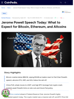 Jerome Powell Speech Today: What to Expect for Bitcoin, Ethereum, and Altcoins