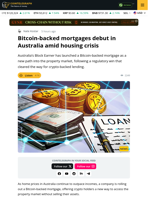 Australia embraces Bitcoin for home loans as housing crisis deepens