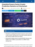 Chainlink Powers Faster Prediction Markets on Polymarket