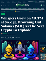 Whispers Grow on MUTM at $0.035, Drowning Out Solana's (SOL) As The Next Crypto To Explode - Crypto Daily