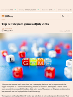 Top 12 Telegram games of July 2025 - AMBCrypto