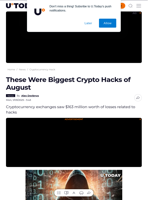 These Were Biggest Crypto Hacks of August - U.Today