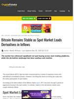 Bitcoin Remains Stable as Spot Market Leads Derivatives in Inflows