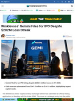 Winklevoss’ Gemini Files for IPO Despite $282M Loss Streak - TheNewsCrypto