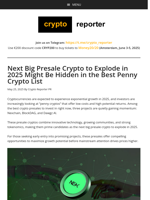 Next Big Presale Crypto to Explode in 2025 Might Be Hidden
in the Best Penny Crypto List