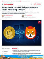 From DOGE to SHIB: Why Are Meme Coins Crashing Today? - Coinspeaker