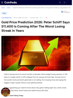 Gold Price Prediction 2026: Peter Schiff Says $11,400 Is Coming After The Worst Losing Streak In Years