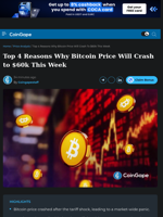 Top 4 Reasons Why Bitcoin Price Will Crash to $60k This Week