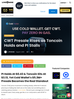 CWT Presale Rises as Toncoin Holds and PI Stalls | Live Bitcoin News