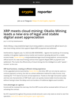 XRP meets cloud mining: Okalio Mining leads a new era of legal and stable digital asset appreciation