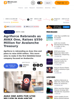 Agriforce Rebrands as AVAX One, Raises $550 Million for Avalanche Treasury – Crypto News Bitcoin News