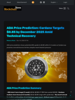 ADA Price Prediction: Cardano Targets $0.85 by December 2025 Amid Technical Recovery - Blockchain.News