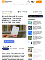 Brazil-Based Bitcoin Treasury Company Meliuz Prepares to Enter US Markets – Crypto News Bitcoin News