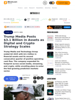 Trump Media Posts $3.1 Billion in Assets as Digital and Crypto Strategy Scales – Crypto News Bitcoin News