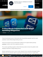France Blocks Polymarket Over Gambling Claims