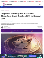 CleanCore Stock Crashes 78% on Dogecoin Treasury Bet