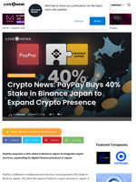 Crypto News: PayPay Buys 40% Stake in Binance Japan to Expand Crypto Presence | Live Bitcoin News