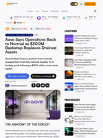 Aave Says Operations Back to Normal as $300M Backstop Replaces Drained Assets