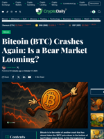 Bitcoin (BTC) Crashes Again: Is a Bear Market Looming? - Crypto Daily