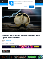 Ethereum SOPR Signals Strength, Suggests More Upside Ahead - Details