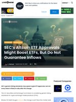 SEC's Altcoin ETF Approvals Might Boost ETFs, But Do Not Guarantee Inflows | Live Bitcoin News