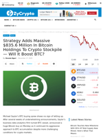 Strategy Adds Massive $835.6 Million In Bitcoin Holdings To Crypto Stockpile — Will It Boost BTC? ⋆ ZyCrypto