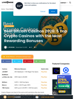 Best Bitcoin Casinos 2026: 5 Top Crypto Casinos with the Most Rewarding Bonuses | Live Bitcoin News