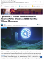 Lightchain AI Presale Receives Massive Attention While Bitcoin and BNB Hold Flat Without Momentum