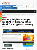 Galaxy Digital scoops $306M in Solana after deal for crypto treasury - The Crypto News Wire