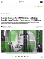 Kalshi Raises $300 Million, Valuing Prediction Market Startup at $5 Billion - Decrypt