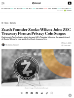 Zcash Founder Zooko Wilcox Joins ZEC Treasury Firm as Privacy Coin Surges - Decrypt