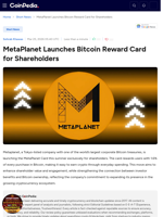 MetaPlanet Launches Bitcoin Reward Card for Shareholders