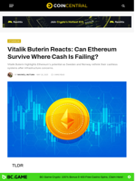 Vitalik Buterin Reacts: Can Ethereum Survive Where Cash Is Failing? - CoinCentral