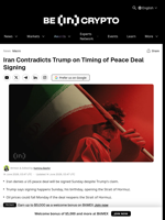 Iran Contradicts Trump on Timing of Peace Deal Signing