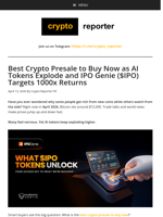 Best Crypto Presale to Buy Now as AI Tokens Explode and IPO Genie ($IPO) Targets 1000x Returns