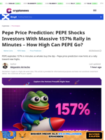Pepe Price Prediction: PEPE Shocks Investors With Massive 157% Rally in Minutes – How High Can PEPE Go?