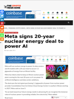 Meta signs 20-year nuclear energy deal to power AI - The Crypto News Wire