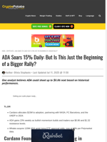 ADA Soars 15% Daily: But Is This Just the Beginning of a Bigger Rally?
