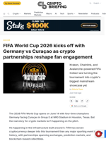 FIFA World Cup 2026 kicks off with Germany vs Curaçao as crypto partnerships reshape fan engagement