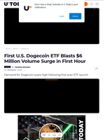 First U.S. Dogecoin ETF Blasts $6 Million Volume Surge in First Hour - U.Today