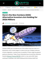 Here's the New Cardano (ADA) Alternative Investors Are Holding for 2026 Millions  - Crypto News Flash