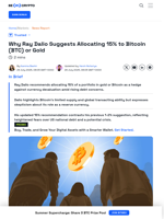 Gold vs Bitcoin: Ray Dalio’s New 15% Hedge Strategy for Investors