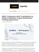 MEXC Integrates with TradingView to Deliver Seamless Crypto Derivatives Trading Experience
