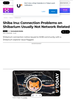 Shiba Inu: Connection Problems on Shibarium Usually Not Network Related - U.Today